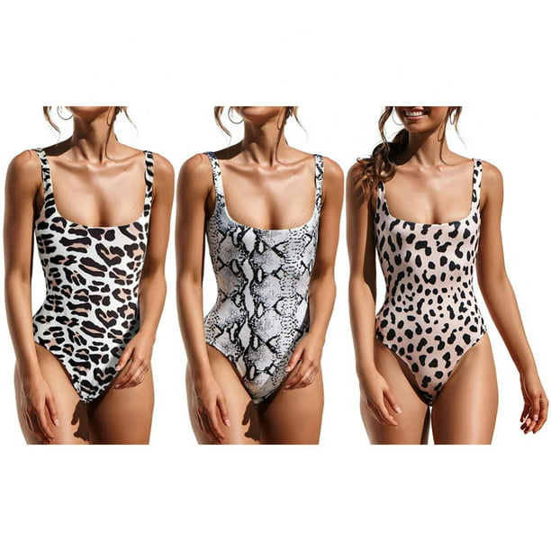 Women's Spotted Swimwear Padded Swimwear One Piece Monokini Summer Beachwear Set
